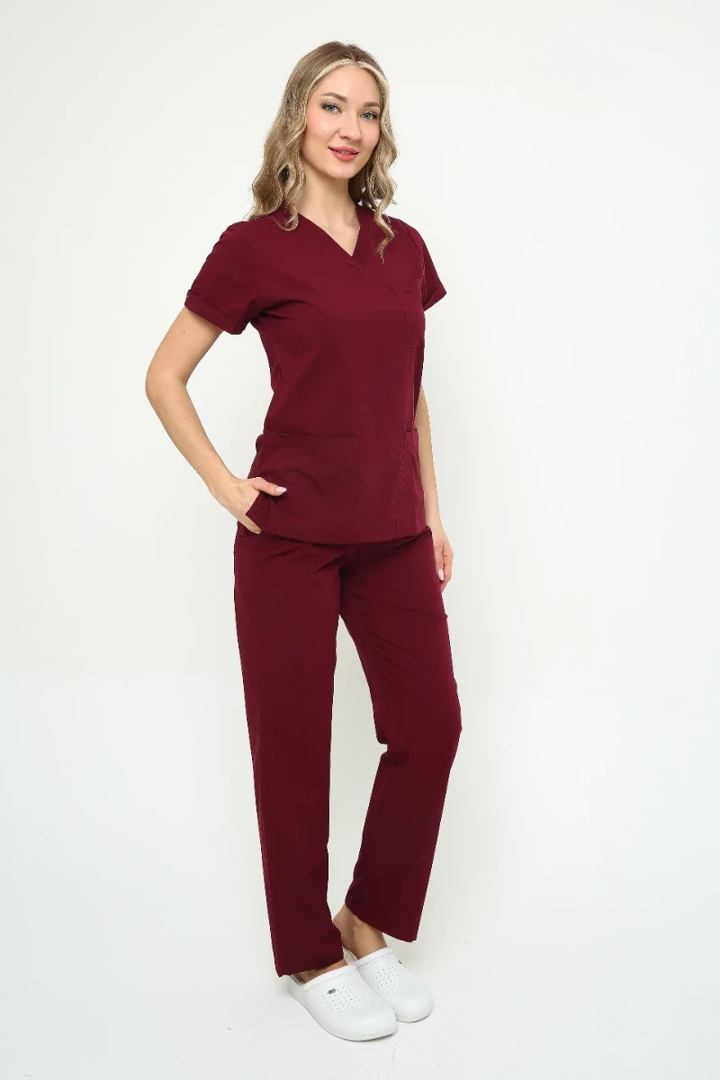 İkon Bordo Doktor Hemşire Likralı Takım - 4