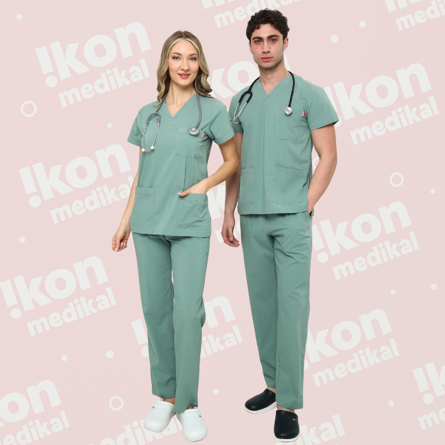 İkon Çağla Yeşili Doktor Hemşire Likralı Takım