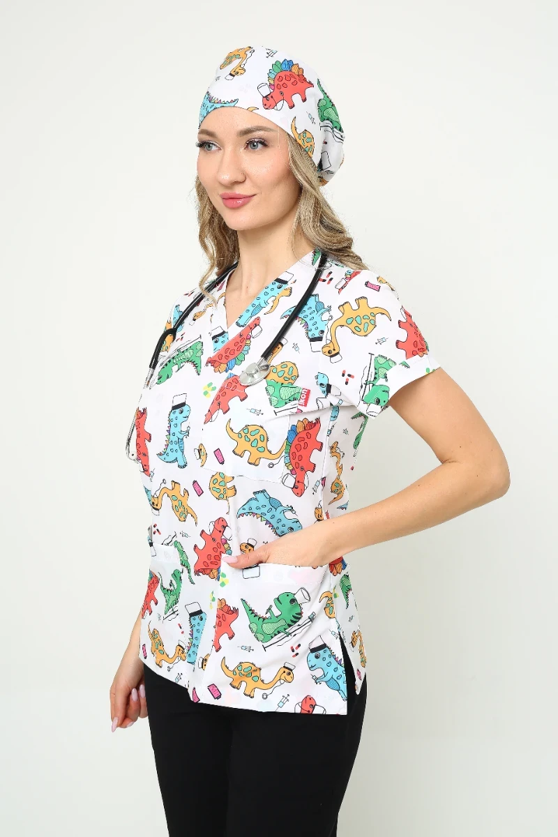 İkon Desenli Doktor Hemşire Üniforma - 3