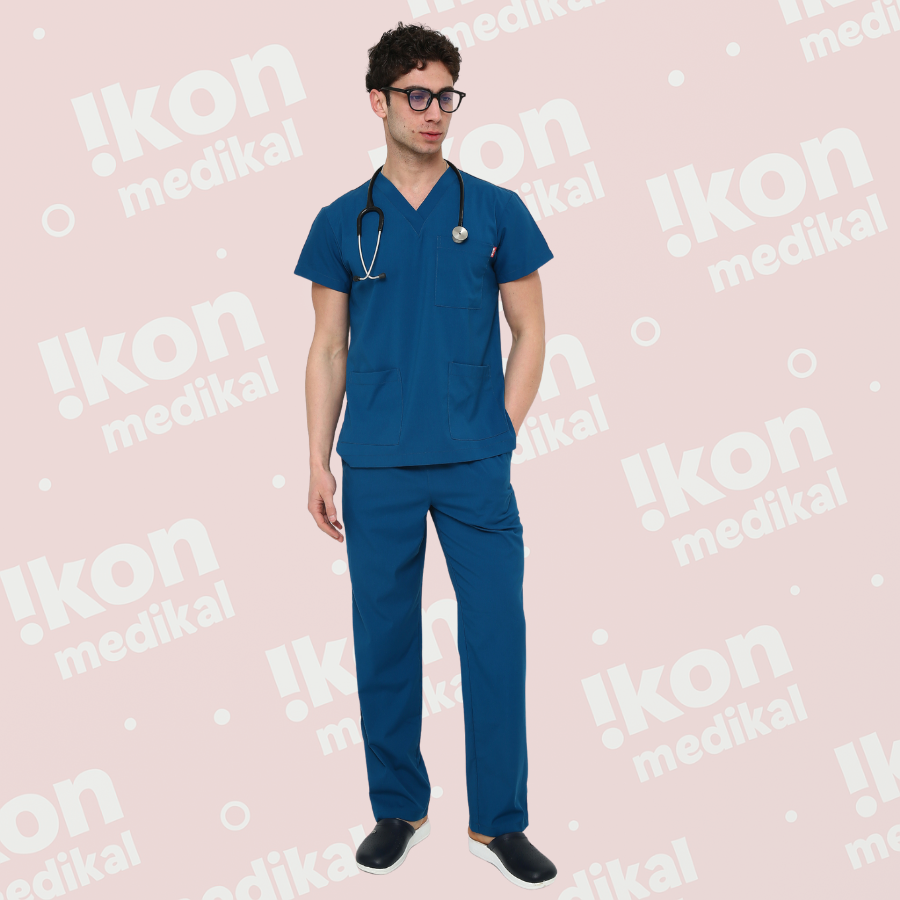 İkon Petrol Mavisi Doktor Hemşire Likralı Takım