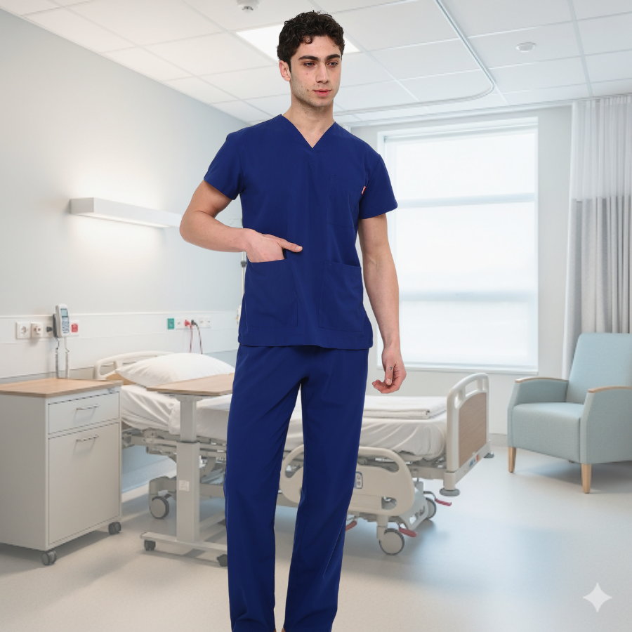 İkon Sax Mavi Doktor Hemşire Likralı Takım - Küçük Resim 3