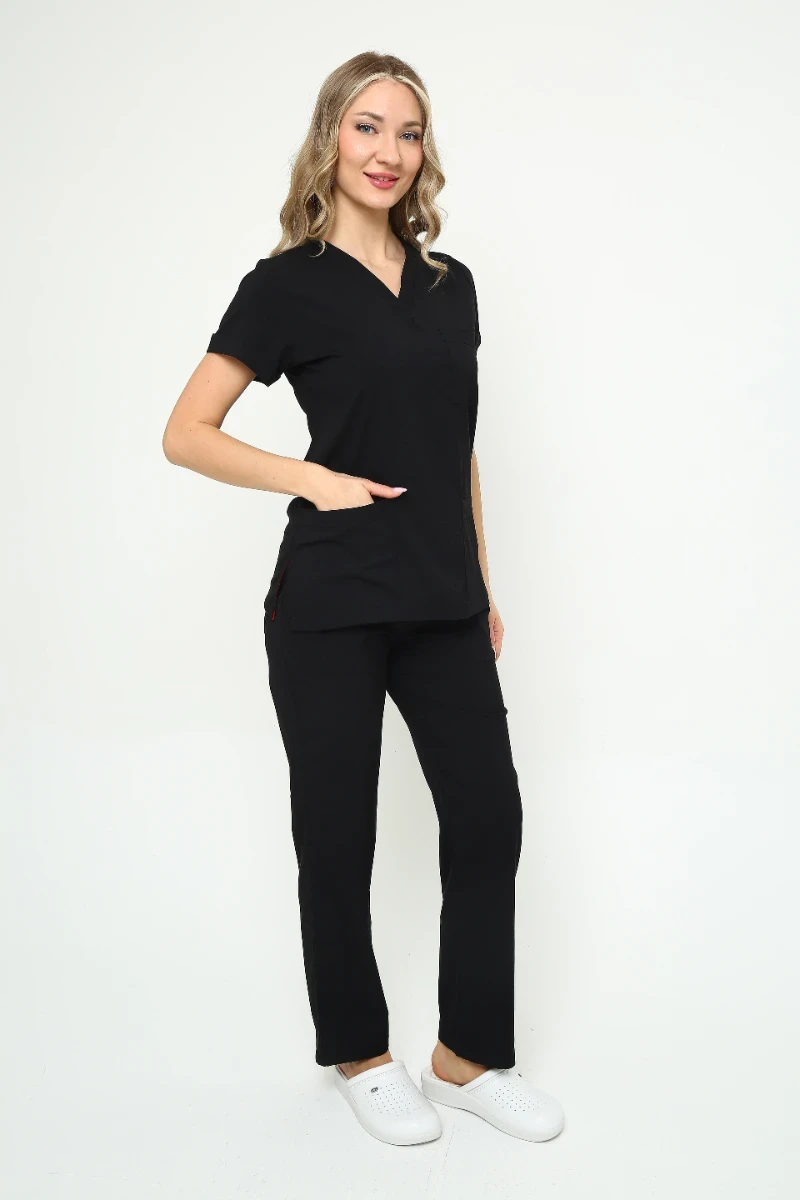İkon Siyah Doktor Hemşire Likralı Takım - 5