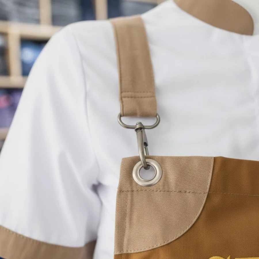 Premium Servis Takımı - Kanvas Önlük, Hakim Yaka Gömlek ve Pileli Beyzbol Şapkası Seti - 2