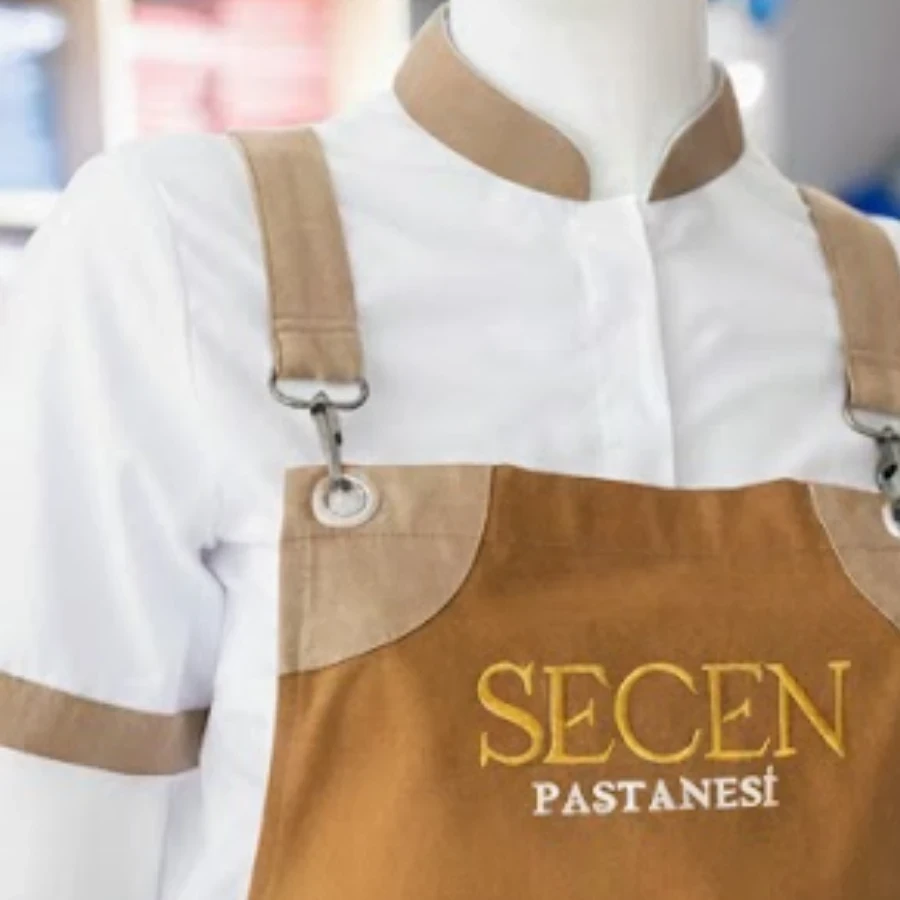 Premium Servis Takımı - Kanvas Önlük, Hakim Yaka Gömlek ve Pileli Beyzbol Şapkası Seti - 5