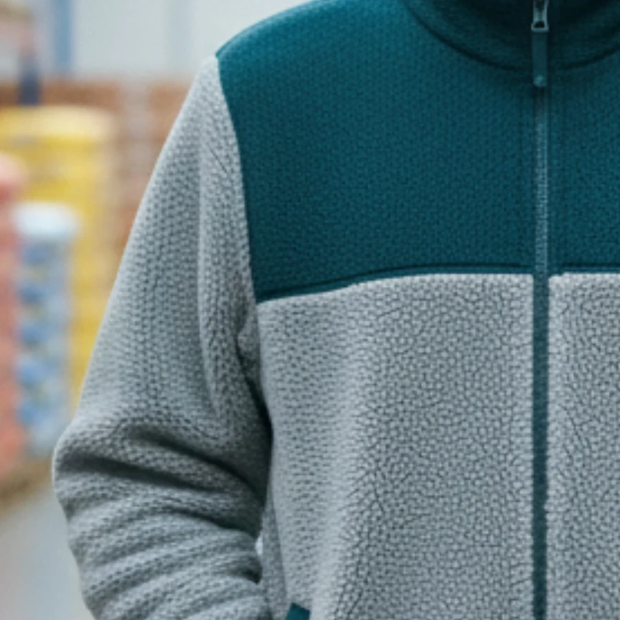 Robalı Polar Ceket Deniz Mavisi Gri - 3