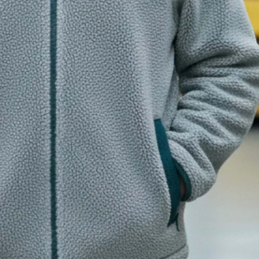 Robalı Polar Ceket Deniz Mavisi Gri - 4