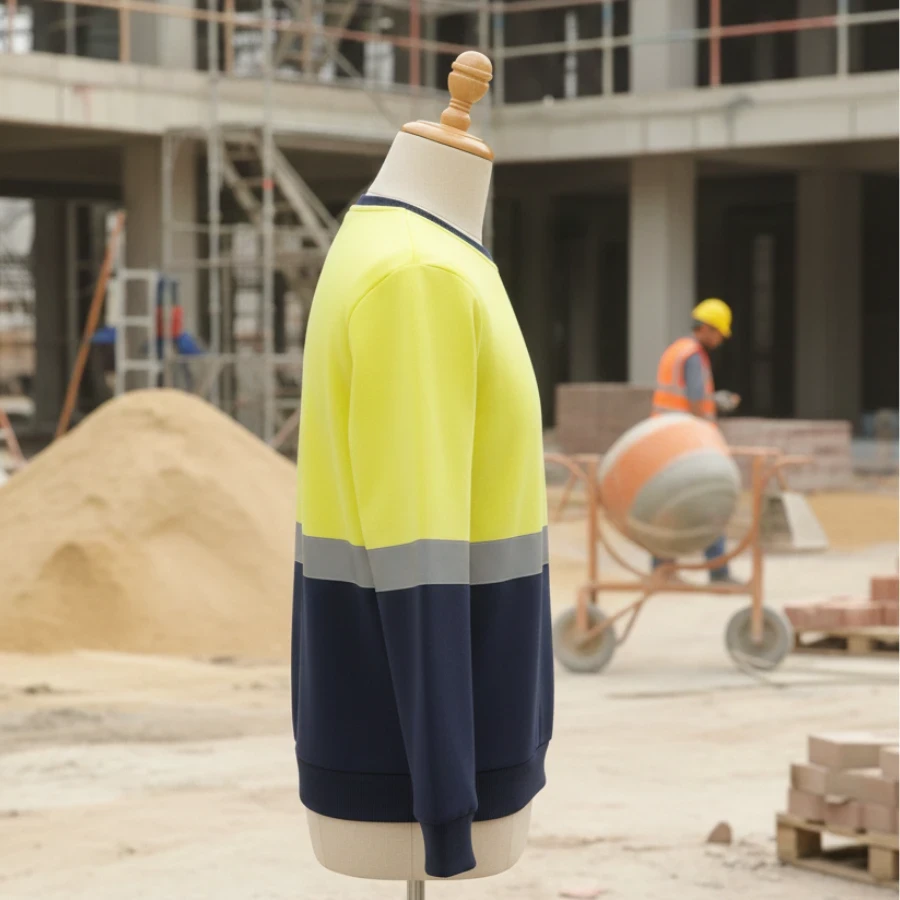 Sarı Detaylı Şardonlu Üç İplik Reflektörlü Sweatshirt - 2