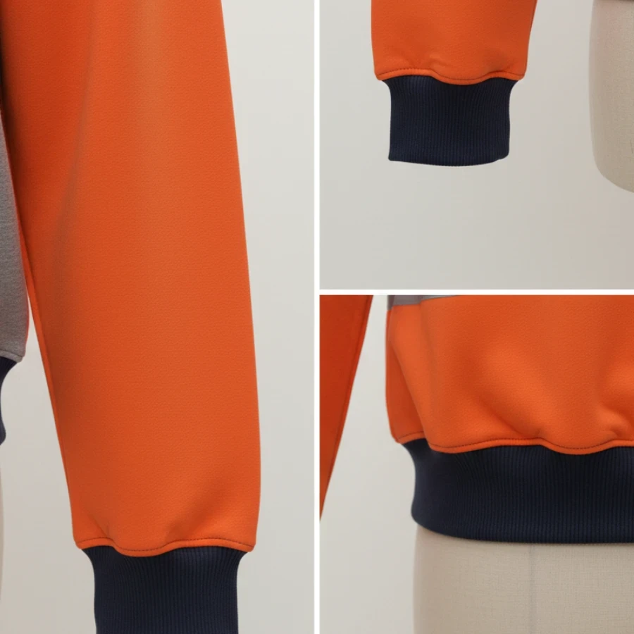 Turuncu Detaylı Şardonlu Üç İplik Reflektörlü Sweatshirt - 4