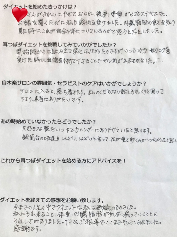 いつもモリモリ食べていたのに-9.5キロ痩せました!