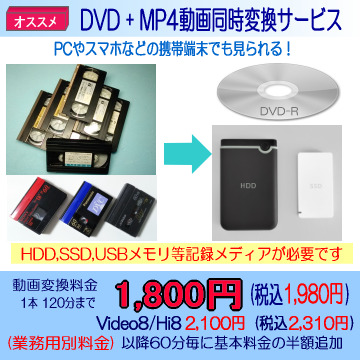 DVDとMP4の同時変換セット