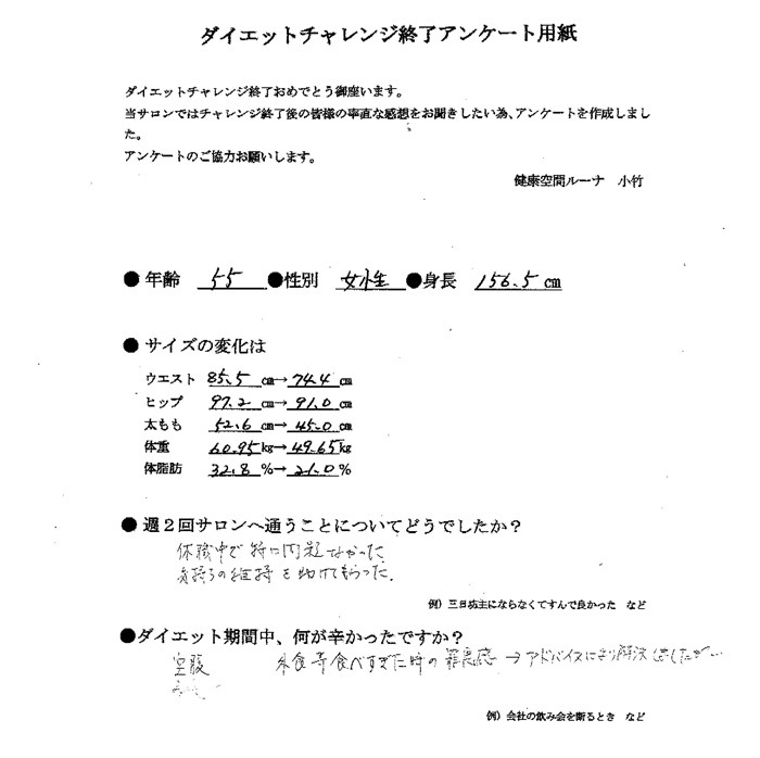 健康のためにやせることを目的としていた私にとって理想的！