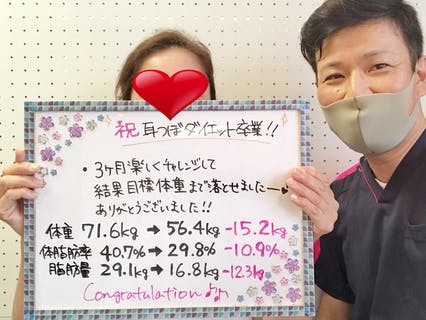 3ヶ月間楽しくチャレンジできて痩せることができました