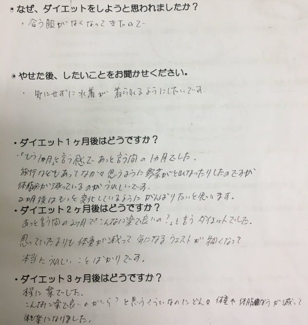 ダイエットなのに、ツラさはなく、楽しくできた。