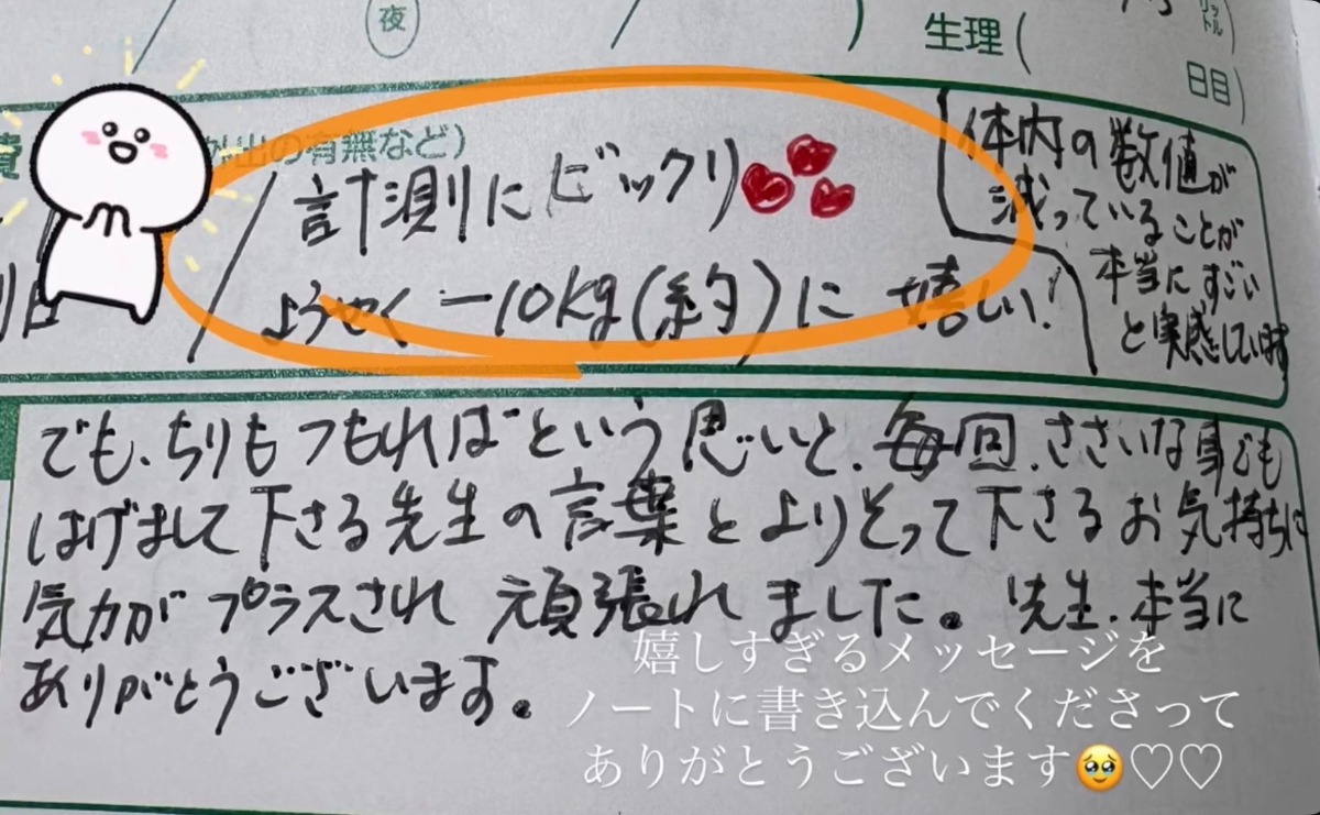 計測にビックリ！ようやく-10kgに！嬉しい！