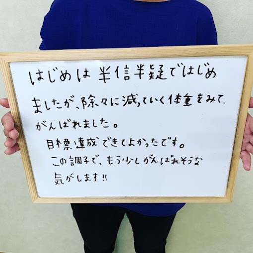 徐々に減っていく体重をみてがんばれました。