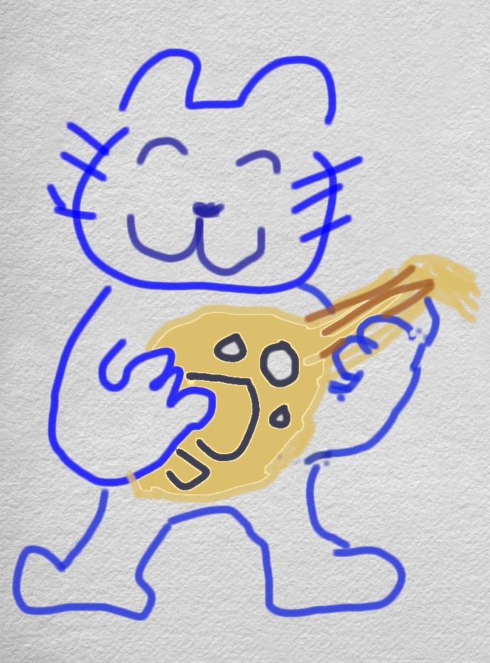 ウードを持つ猫