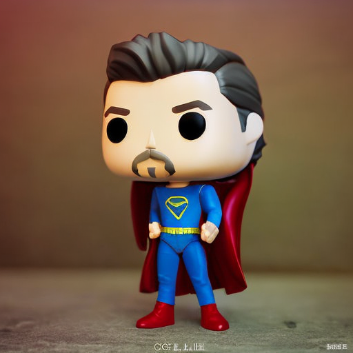 funko style of Male, with Brown, Achille Lauro, superhero, flat background, 