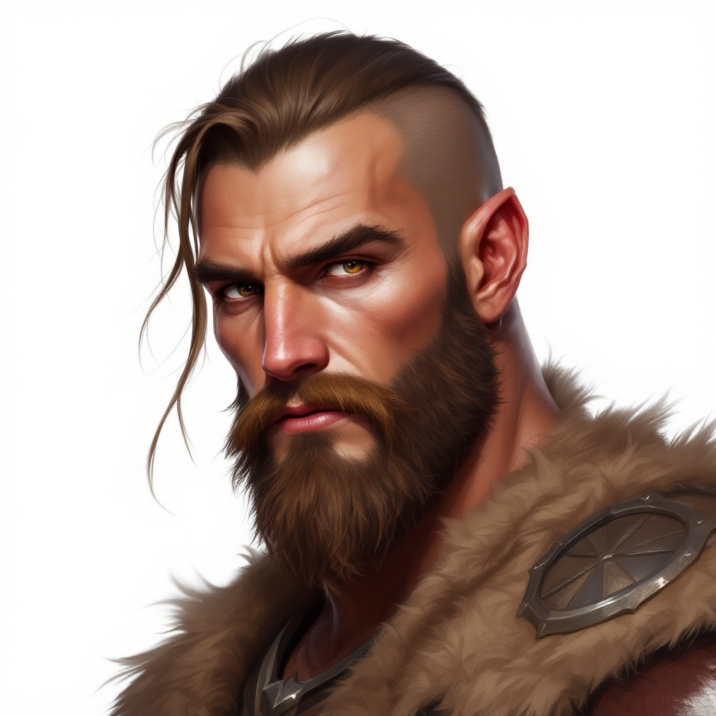 Dungeons and dragons character concept portrait. Male Barbarian, Human race, Normal human anatomy and human face, non-fantasy features. Humans have strong jawline and rounded face features, with rounded eyes , intricate, elegant, highly detailed, digital painting, artstation, concept art, smooth, sharp focus, illustration, art by stable diffusion ai's favorite artists