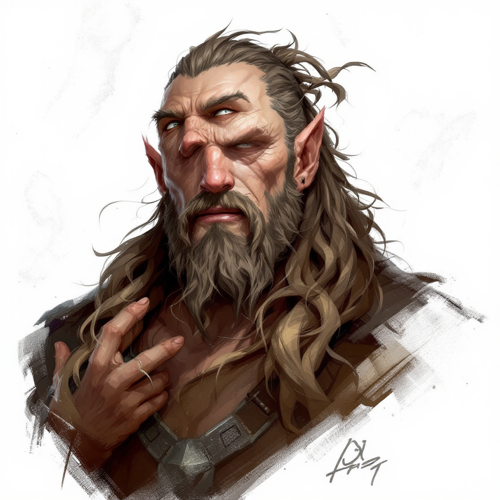 Dungeons and dragons character concept portrait. Male Barbarian, Human race, Normal human anatomy and human face, non-fantasy features. Humans have strong jawline and rounded face features, with rounded eyes Stone Goliath with mullet, , intricate, elegant, highly detailed, digital painting, artstation, concept art, smooth, sharp focus, illustration, art by stable diffusion ai's favorite artists
