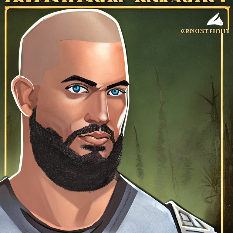 dungeon and dragons character, ranger class, Goliath race, upper body portrait, green background, ranger class, portrait, showing the face, character concept art.  black Male, ranger, dnd ranger, d&d goliath 5e, with goliath tattoos on the face, upper body, upper-body, full head, head in frame, Bald, gray beard, blue eyes, light skin,  intricate, elegant, highly detailed, digital painting, artstation, concept art, smooth, sharp focus, illustration, art by stable diffusion ai's favorite artists