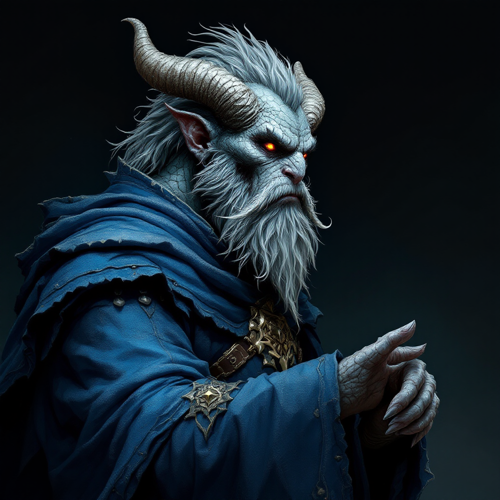 Dungeons and dragons character concept portrait. Male Wizard, Dragonborn race, The dragonborn is a tall and muscular humanoid, covered in fine, leather scales with larger scales on their forearms, legs, shoulders, and thighs. They have clawed hands and feet with three fingers and a thumb. Their face has a blunt snout, strong brow, and frills near the cheeks and ears. A crest of horn-like scales runs down the back of their head, resembling thick, ropy hair. Their eyes are red or gold male silver dragonborn wizard in blue robes, , intricate, elegant, highly detailed, digital painting, artstation, concept art, smooth, sharp focus, illustration, art by stable diffusion ai's favorite artists