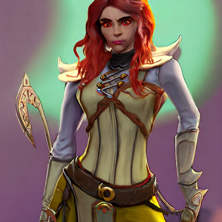 Dungeons and dragons character concept portrait. Female Human race, Good tendencies, Farmer profession, work clothes, farmer clothes, beige clothes, Working Class social class,  Purple skinned tiefling long curly hair gold eyes with horns,  front-facing portrait, medium shot, intricate, elegant, highly detailed, digital painting, artstation, concept art, smooth, sharp focus, illustration, art by stable diffusion ai's favorite artists