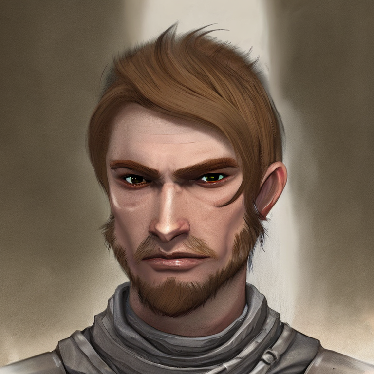 Dungeons and dragons character concept portrait. Male Human race, Good tendencies, Warrior class,    front-facing portrait, medium shot, intricate, elegant, highly detailed, digital painting, artstation, concept art, smooth, sharp focus, illustration, art by stable diffusion ai's favorite artists
