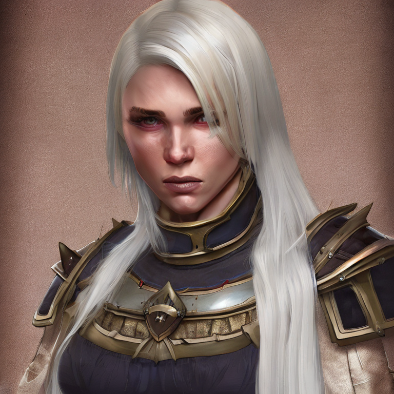 GURPS character concept portrait. Female Knight, Human race,  Mercenary, big breasts, sexy, with blonde hear,  intricate, elegant, highly detailed, digital painting, artstation, concept art, smooth, sharp focus, illustration, art by stable diffusion ai's favorite artists