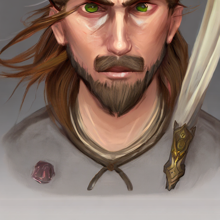 Dungeons and dragons character concept portrait. Male Human race, Good tendencies, Warrior class,    front-facing portrait, medium shot, intricate, elegant, highly detailed, digital painting, artstation, concept art, smooth, sharp focus, illustration, art by stable diffusion ai's favorite artists