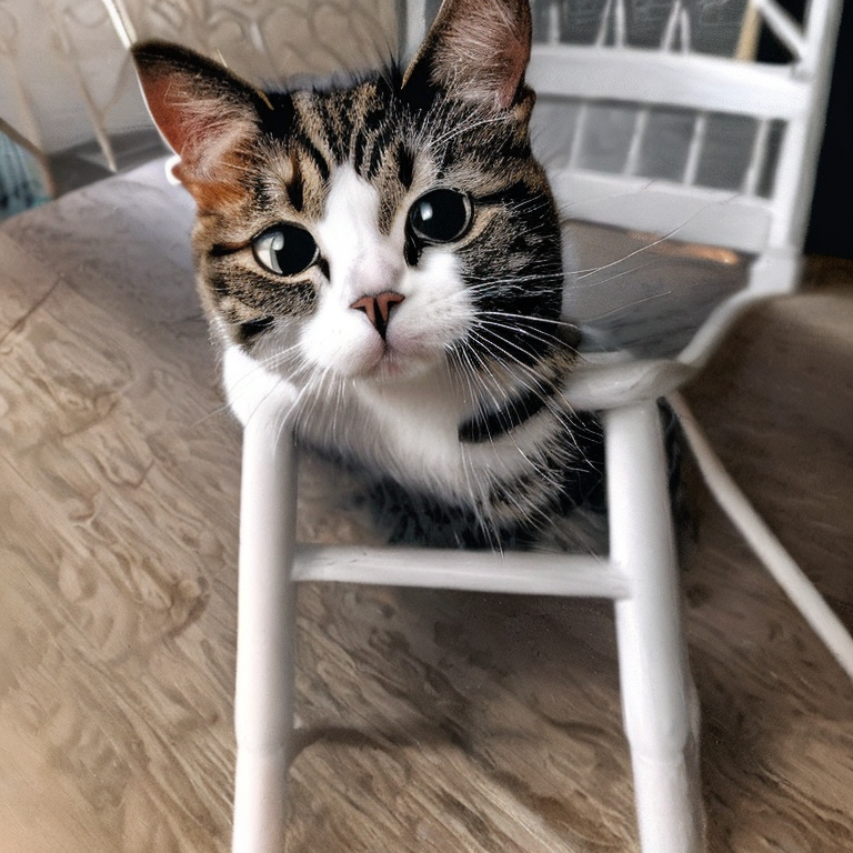 a cute cat sitting on a chair