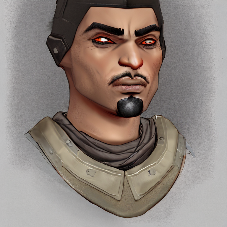 Dungeons and dragons character concept portrait. Male Human race, Good tendencies, Soldier profession, armor, soldier light armor, soldier helmet, medieval helmet, Working Class social class,  Light build, short, coiled black hair, rich dark brown skin, amber eyes,  front-facing portrait, medium shot, intricate, elegant, highly detailed, digital painting, artstation, concept art, smooth, sharp focus, illustration, art by stable diffusion ai's favorite artists