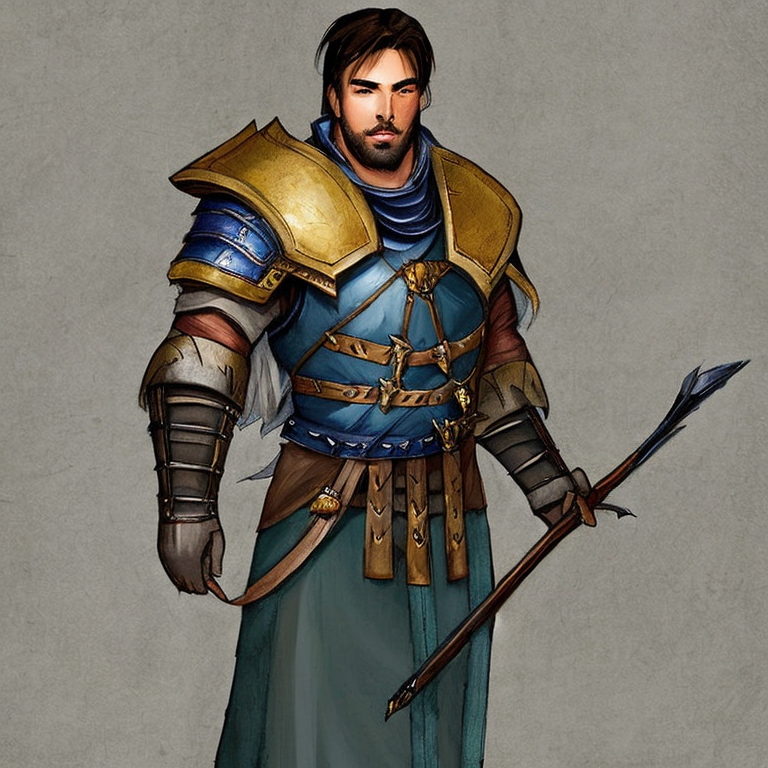 Fantasy character concept portrait. Male Paladin, Human race,  portrait of one paladin, with soft hair, half body, upper body, d & d, fantasy, Paladin Age: 24; Height: 6'; Weight: 200 lb.; Eyes: Blue; Hair: Black; Skin: Tan plate mail armor handsome and order of the silver dragon,  intricate, elegant, highly detailed, digital painting, artstation, concept art, smooth, sharp focus, illustration, art by stable diffusion ai's favorite artists