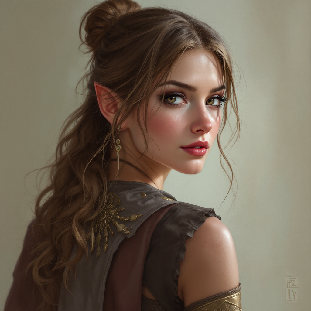 Dungeons and dragons character concept portrait. Female Rogue, Human race, Normal human anatomy and human face, non-fantasy features. Humans have strong jawline and rounded face features, with rounded eyes A middle-aged female human rogue/wizard with light brown hair and brown eyes dressed as a chef, , intricate, elegant, highly detailed, digital painting, artstation, concept art, smooth, sharp focus, illustration, art by stable diffusion ai's favorite artists