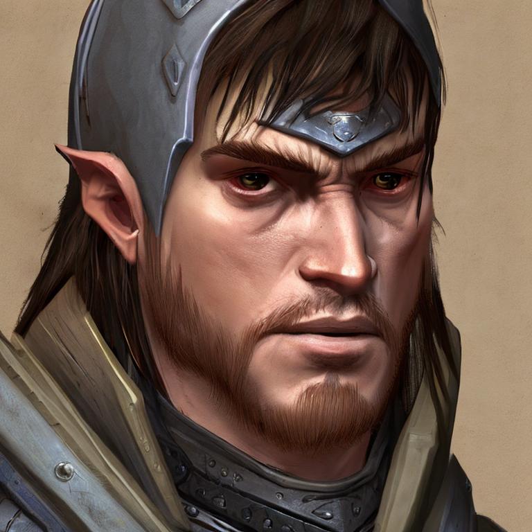Dungeons and dragons character concept portrait. Male Human race, Good tendencies, Warrior class,    front-facing portrait, medium shot, intricate, elegant, highly detailed, digital painting, artstation, concept art, smooth, sharp focus, illustration, art by stable diffusion ai's favorite artists