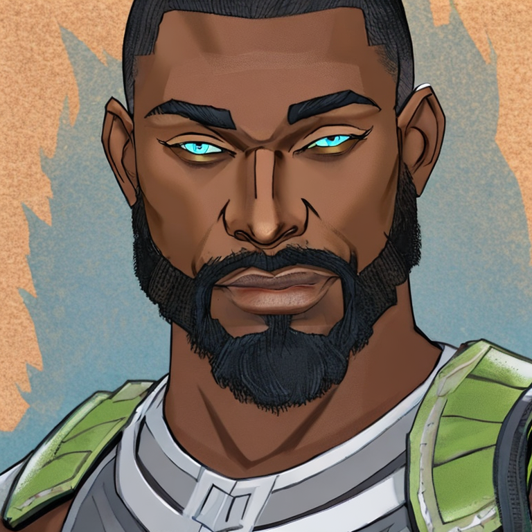 dungeon and dragons character, ranger class, Goliath race, upper body portrait, green background, ranger class, portrait, showing the face, character concept art.  black Male, ranger, dnd ranger, d&d goliath 5e, with goliath tattoos on the face, upper body, upper-body, full head, head in frame, Gray beard. Bald, blue eyes ,  intricate, elegant, highly detailed, digital painting, artstation, concept art, smooth, sharp focus, illustration, art by stable diffusion ai's favorite artists