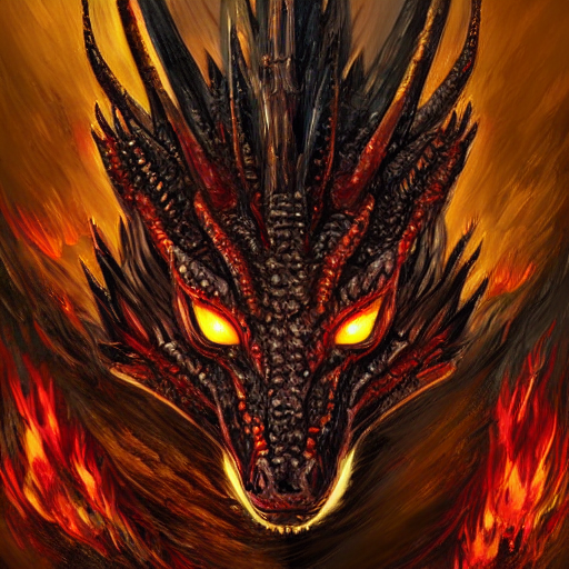 A portrait showing the  head of a dragon with Black scales, Red-eyed dragon, with long neck in the shape of an S, dragon with Red eyes, western dragon, Red dragon in battle blowing fire,  intricate, elegant, highly detailed, digital painting, artstation, concept art, smooth, sharp focus, illustration, epic fantasy, epic professional digital art by greg rutkowski