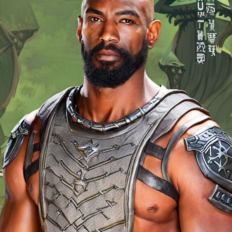 dungeon and dragons character, ranger class, Goliath race, upper body portrait, green background, ranger class, portrait, showing the face, character concept art.  black Male, ranger, dnd ranger, d&d goliath 5e, with goliath tattoos on the face, upper body, upper-body, full head, head in frame, Bald, gray bearded , gray tented skin blue eyes,  intricate, elegant, highly detailed, digital painting, artstation, concept art, smooth, sharp focus, illustration, art by stable diffusion ai's favorite artists