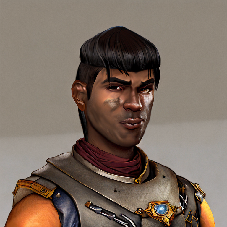 Dungeons and dragons character concept portrait. Male Human race, Good tendencies, Soldier profession, armor, soldier light armor, soldier helmet, medieval helmet, Martial social class,  Light build, short, coiled black hair, rich dark brown skin, amber eyes,  front-facing portrait, medium shot, intricate, elegant, highly detailed, digital painting, artstation, concept art, smooth, sharp focus, illustration, art by stable diffusion ai's favorite artists