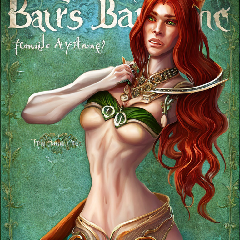 Fantasy character concept art. Female Bard, Elf race,  Branwen Afon with long red hair glasses and green eyes,  intricate, elegant, highly detailed, digital painting, artstation, concept art, smooth, sharp focus, illustration, art by stable diffusion ai's favorite artists