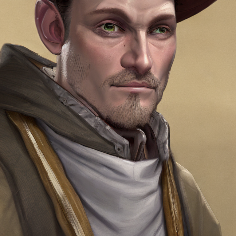 Dungeons and dragons character concept portrait. Male Human race, Good tendencies, Farmer profession, work clothes, farmer clothes, beige clothes, Working Class social class,   front-facing portrait, medium shot, intricate, elegant, highly detailed, digital painting, artstation, concept art, smooth, sharp focus, illustration, art by stable diffusion ai's favorite artists