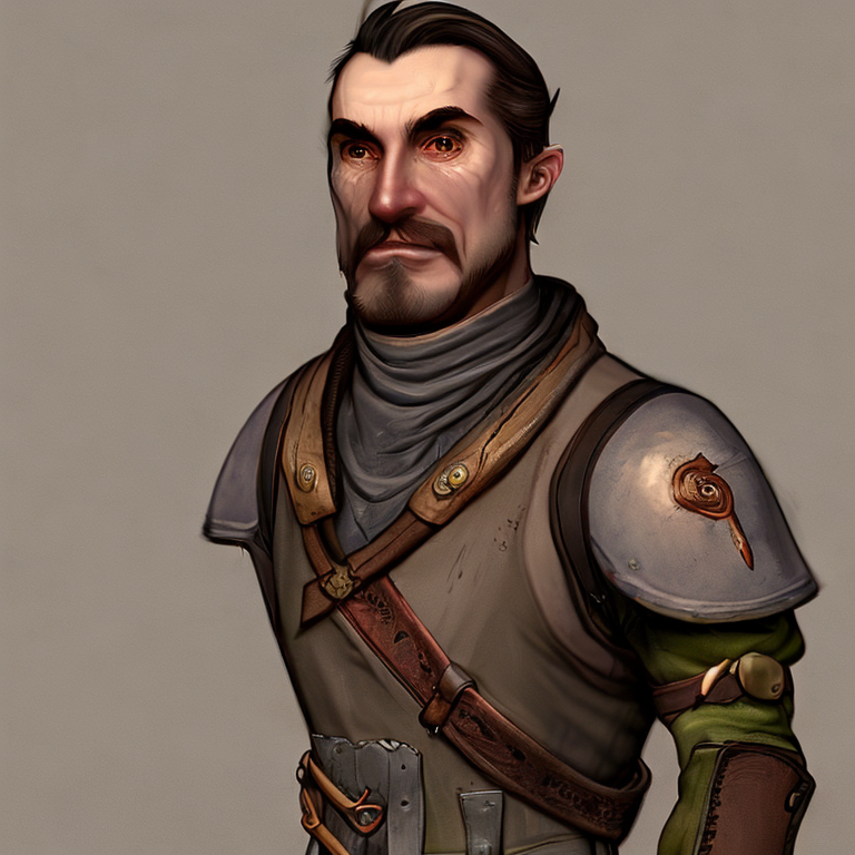 Dungeons and dragons character concept portrait. Male Human race, Good tendencies, Farmer profession, work clothes, farmer clothes, beige clothes, Professional social class,   front-facing portrait, medium shot, intricate, elegant, highly detailed, digital painting, artstation, concept art, smooth, sharp focus, illustration, art by stable diffusion ai's favorite artists