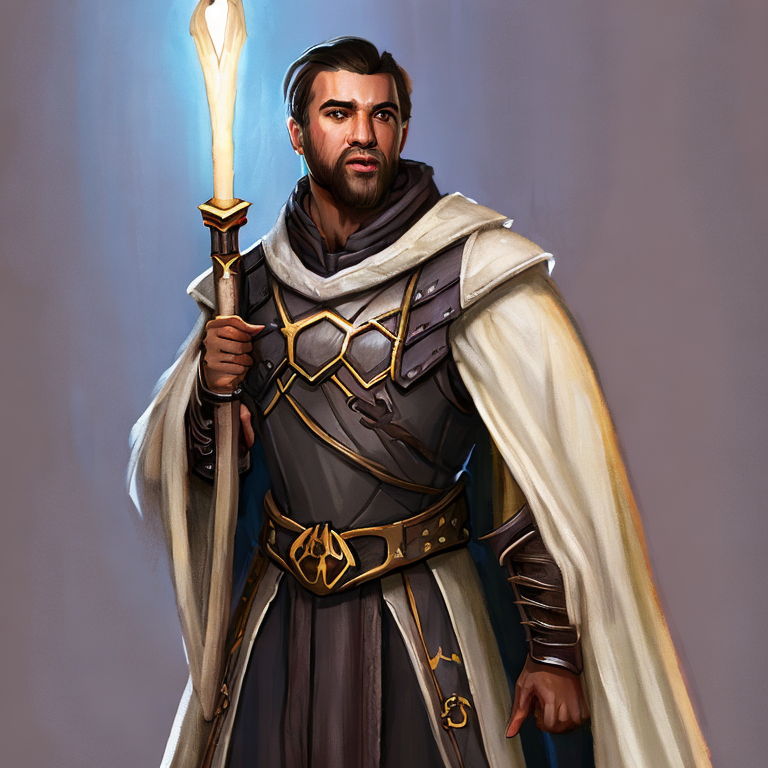 Dungeons and dragons character concept portrait. Male Cleric, Human race,  , intricate, elegant, highly detailed, digital painting, artstation, concept art, smooth, sharp focus, illustration, art by stable diffusion ai's favorite artists