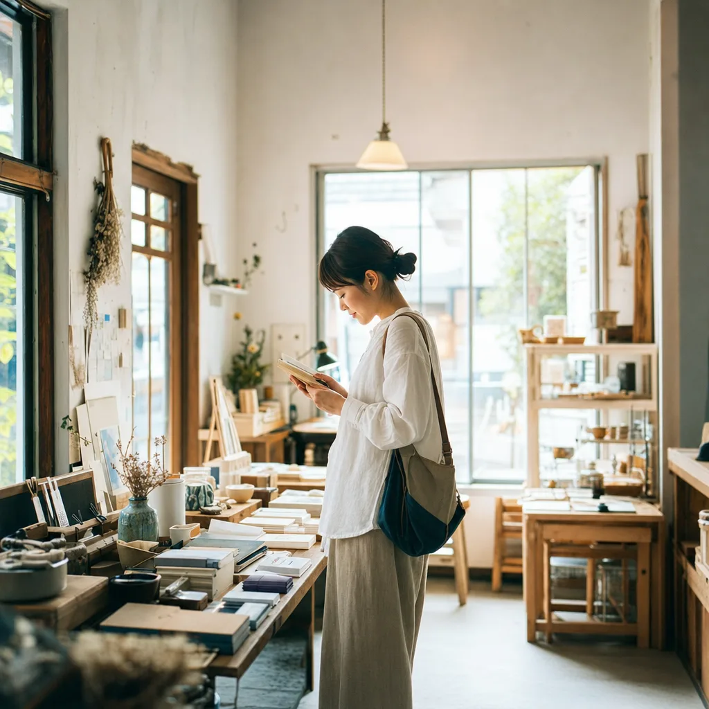 日本の地方都市を歩く旅人 0106。旅行をテーマにした、広告・Web・記事制作に使いやすい素材です。