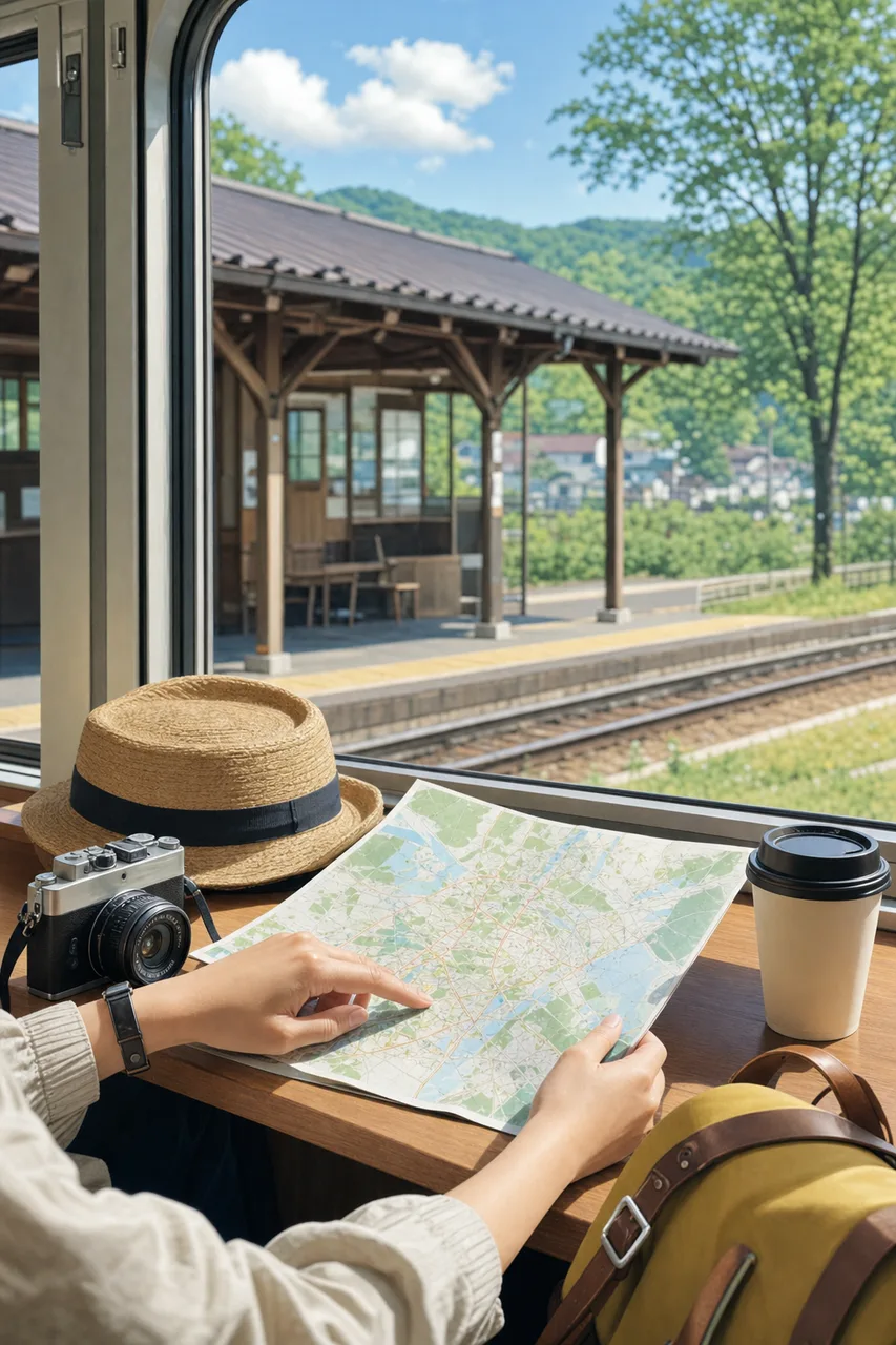 駅から始まる小旅行 0130。旅行をテーマにした、広告・Web・記事制作に使いやすい素材です。