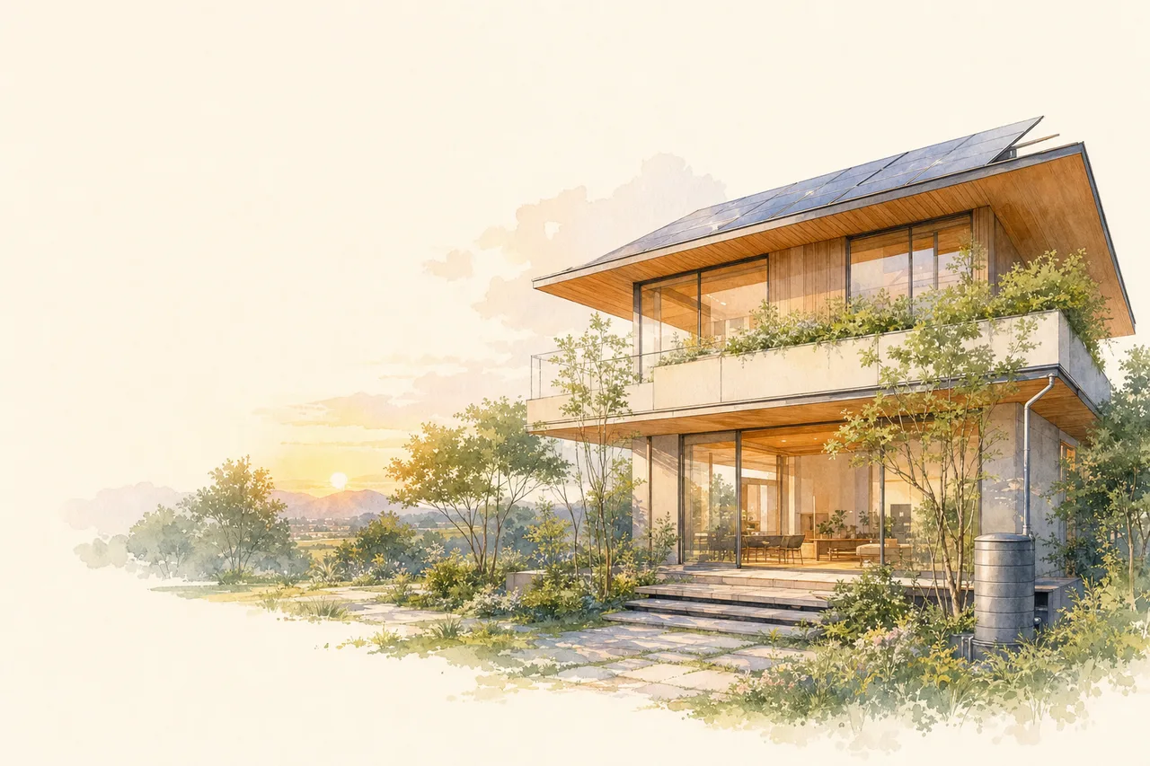 環境に配慮した建築 0146。住宅・建築をテーマにした、広告・Web・記事制作に使いやすい素材です。