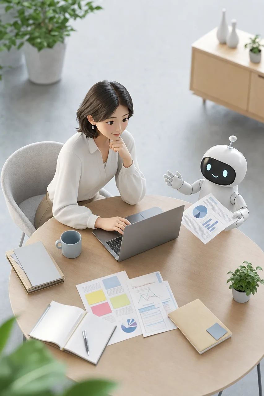 AIと人が協働する仕事 0155。テクノロジーをテーマにした、広告・Web・記事制作に使いやすい素材です。