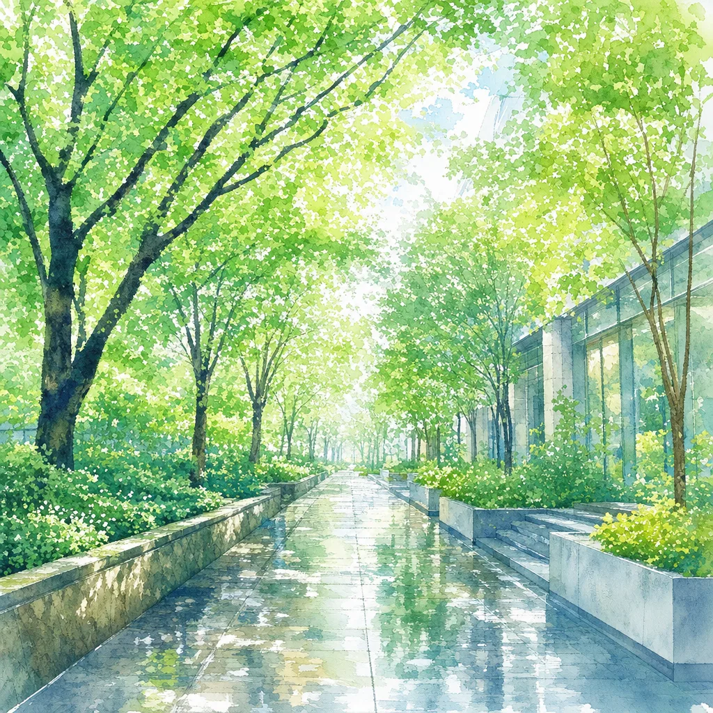 雨上がりの緑豊かな森 0177。自然をテーマにした、広告・Web・記事制作に使いやすい素材です。