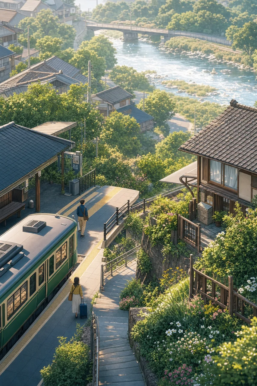 駅から始まる小旅行 0190。旅行をテーマにした、広告・Web・記事制作に使いやすい素材です。