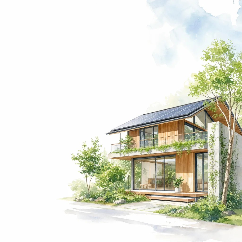 環境に配慮した建築 0206。住宅・建築をテーマにした、広告・Web・記事制作に使いやすい素材です。