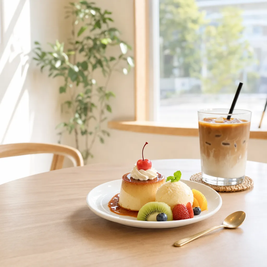 カフェのデザート 0212。食べ物をテーマにした、広告・Web・記事制作に使いやすい素材です。